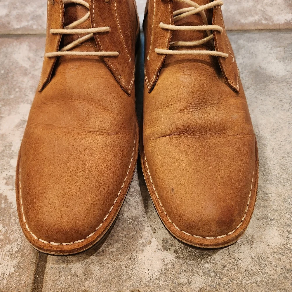 STEVE‎ MADDEN Men's Ivon Chukka Tan Leather Boots Size 9.5
